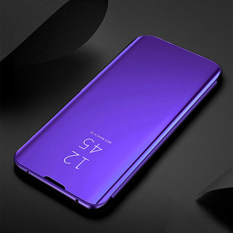 Coque Portefeuille Livre Cuir Miroir Housse Etui Clapet pour Xiaomi Mi 12 Pro 5G Bleu Royal