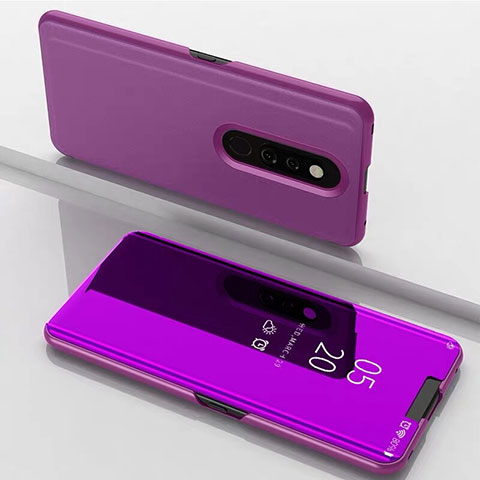 Coque Portefeuille Livre Cuir Miroir Housse Etui Clapet pour Xiaomi Redmi K20 Violet