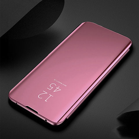 Coque Portefeuille Livre Cuir Miroir Housse Etui Clapet pour Xiaomi Redmi Note 8T Or Rose