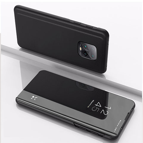 Coque Portefeuille Livre Cuir Miroir Housse Etui Clapet QH1 pour Xiaomi Redmi 10X 5G Noir