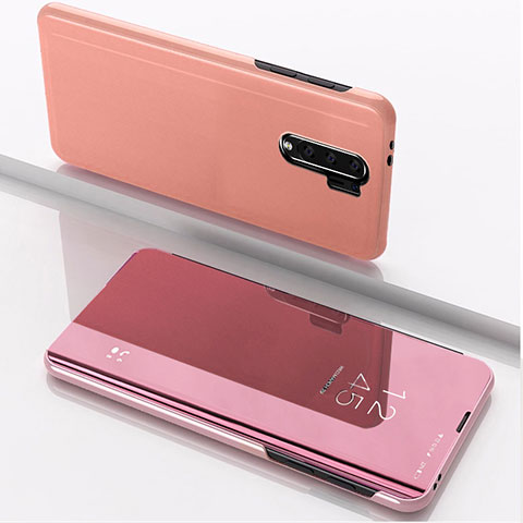 Coque Portefeuille Livre Cuir Miroir Housse Etui Clapet QH1 pour Xiaomi Redmi 9 Or Rose