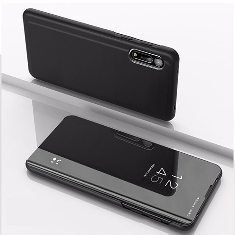 Coque Portefeuille Livre Cuir Miroir Housse Etui Clapet QH1 pour Xiaomi Redmi 9A Noir