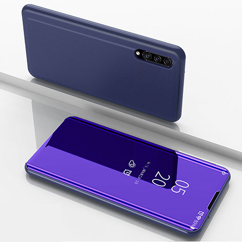 Coque Portefeuille Livre Cuir Miroir Housse Etui Clapet ZL1 pour Samsung Galaxy A50S Violet