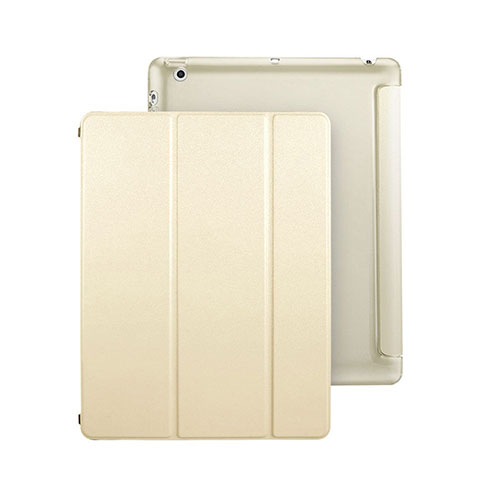 Coque Portefeuille Livre Cuir pour Apple iPad 2 Or