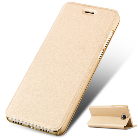 Coque Portefeuille Livre Cuir pour Huawei Honor Play 6 Or