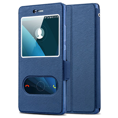 Coque Portefeuille Livre Cuir pour Huawei P8 Bleu