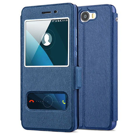 Coque Portefeuille Livre Cuir pour Huawei Y5 II Y5 2 Bleu