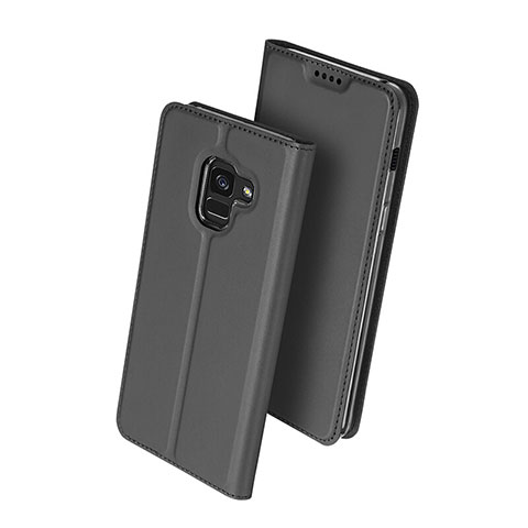 Coque Portefeuille Livre Cuir pour Samsung Galaxy A8 (2018) Duos A530F Noir