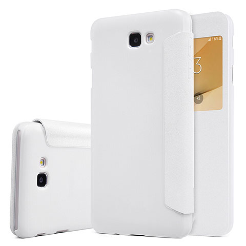 Coque Portefeuille Livre Cuir pour Samsung Galaxy J5 Prime G570F Blanc