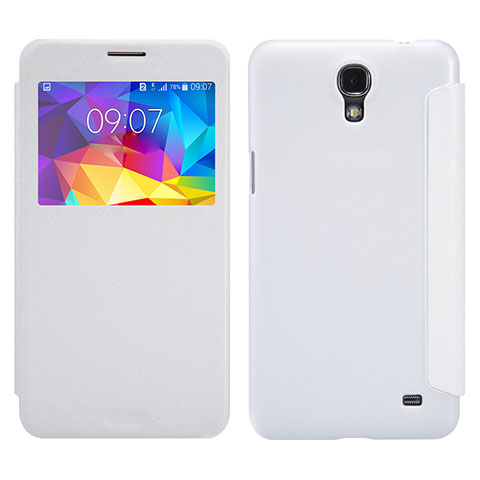 Coque Portefeuille Livre Cuir pour Samsung Galaxy Mega 2 G7508Q Blanc