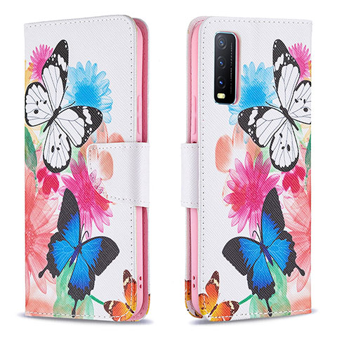 Coque Portefeuille Motif Fantaisie Livre Cuir Etui Clapet B01F pour Vivo Y20 Colorful