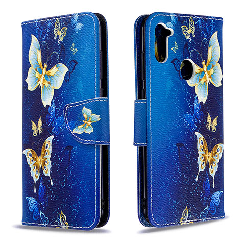Coque Portefeuille Motif Fantaisie Livre Cuir Etui Clapet B03F pour Samsung Galaxy M11 Bleu Ciel