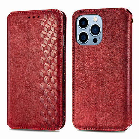 Coque Portefeuille Motif Fantaisie Livre Cuir Etui Clapet H15 pour Apple iPhone 15 Pro Rouge