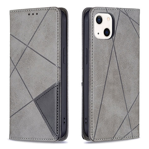 Coque Portefeuille Motif Fantaisie Livre Cuir Etui Clapet L04 pour Apple iPhone 14 Gris