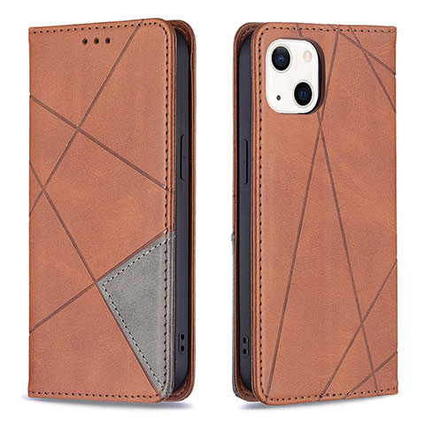 Coque Portefeuille Motif Fantaisie Livre Cuir Etui Clapet L04 pour Apple iPhone 14 Marron