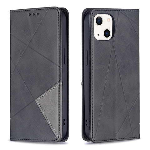 Coque Portefeuille Motif Fantaisie Livre Cuir Etui Clapet L04 pour Apple iPhone 14 Noir
