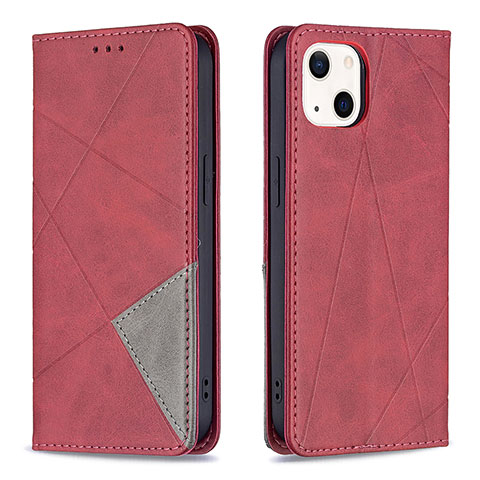Coque Portefeuille Motif Fantaisie Livre Cuir Etui Clapet L04 pour Apple iPhone 14 Rouge