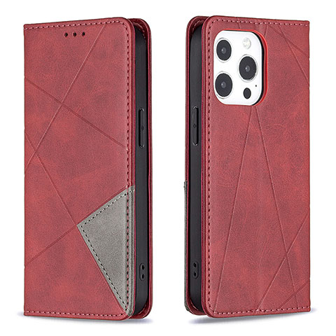 Coque Portefeuille Motif Fantaisie Livre Cuir Etui Clapet L04 pour Apple iPhone 15 Pro Max Rouge