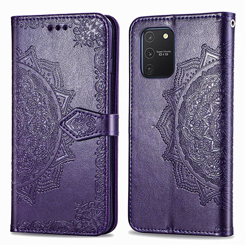 Coque Portefeuille Motif Fantaisie Livre Cuir Etui Clapet pour Samsung Galaxy M80S Violet