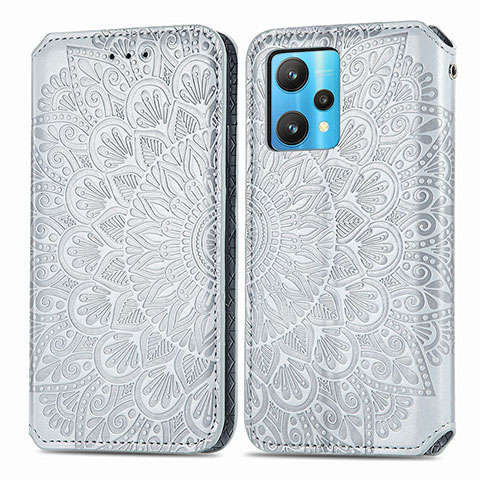 Coque Portefeuille Motif Fantaisie Livre Cuir Etui Clapet S01D pour Realme 9 Pro 5G Argent