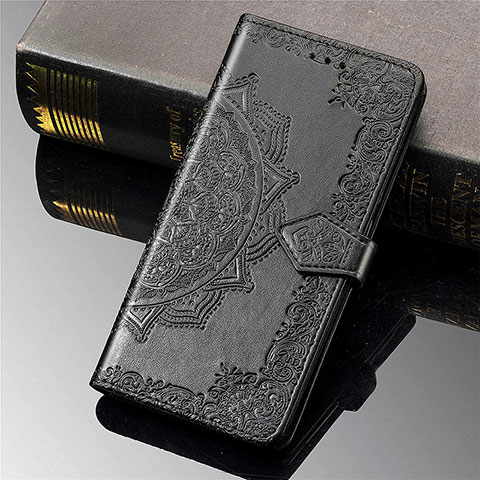 Coque Portefeuille Motif Fantaisie Livre Cuir Etui Clapet S01D pour Samsung Galaxy S22 Ultra 5G Noir