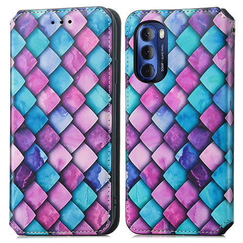 Coque Portefeuille Motif Fantaisie Livre Cuir Etui Clapet S02D pour Motorola Moto G Stylus (2022) 4G Violet