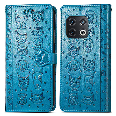 Coque Portefeuille Motif Fantaisie Livre Cuir Etui Clapet S03D pour OnePlus 10 Pro 5G Bleu