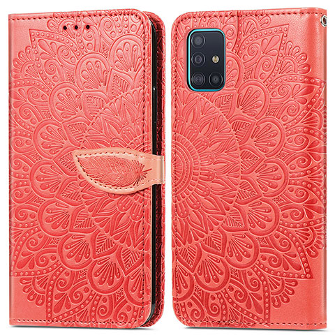 Coque Portefeuille Motif Fantaisie Livre Cuir Etui Clapet S04D pour Samsung Galaxy A71 5G Rouge