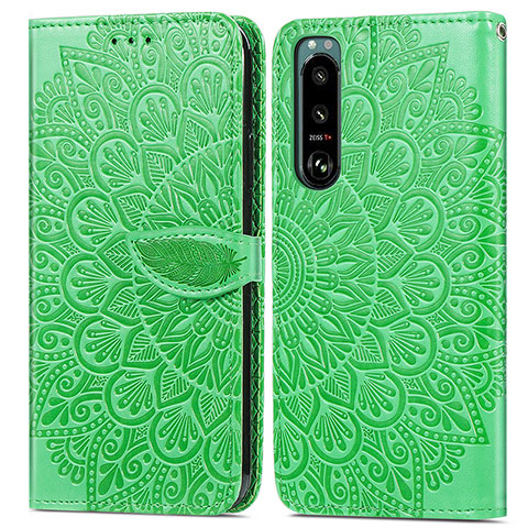 Coque Portefeuille Motif Fantaisie Livre Cuir Etui Clapet S04D pour Sony Xperia 5 IV Vert