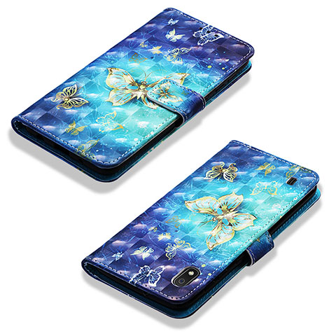 Coque Portefeuille Motif Fantaisie Livre Cuir Etui Clapet Y03B pour Samsung Galaxy A10 Bleu Ciel