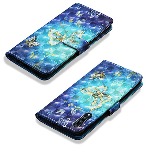 Coque Portefeuille Motif Fantaisie Livre Cuir Etui Clapet Y03B pour Samsung Galaxy A70S Bleu Ciel