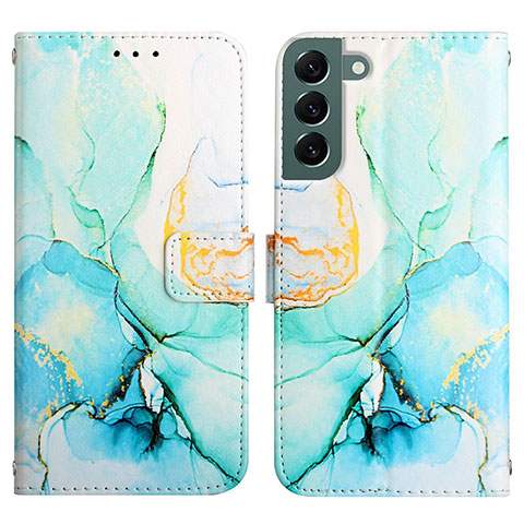 Coque Portefeuille Motif Fantaisie Livre Cuir Etui Clapet Y03B pour Samsung Galaxy S22 5G Vert