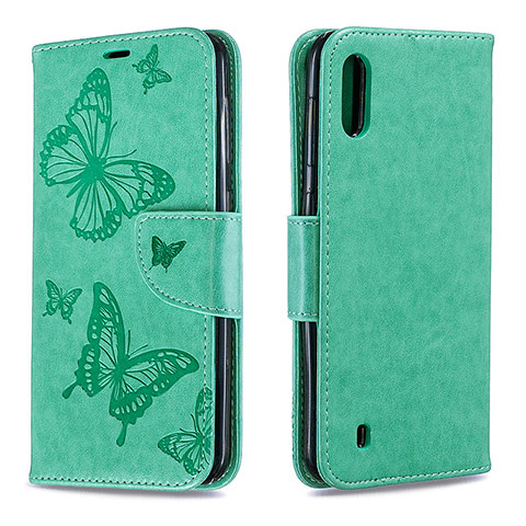 Coque Portefeuille Papillon Livre Cuir Etui Clapet B01F pour Samsung Galaxy A10 Vert