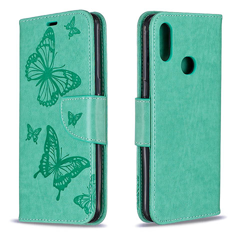 Coque Portefeuille Papillon Livre Cuir Etui Clapet B01F pour Samsung Galaxy A10s Vert