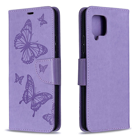Coque Portefeuille Papillon Livre Cuir Etui Clapet B01F pour Samsung Galaxy A42 5G Violet Clair