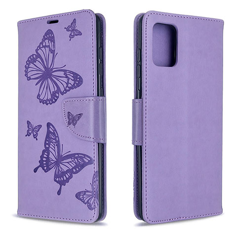 Coque Portefeuille Papillon Livre Cuir Etui Clapet B01F pour Samsung Galaxy A71 5G Violet Clair