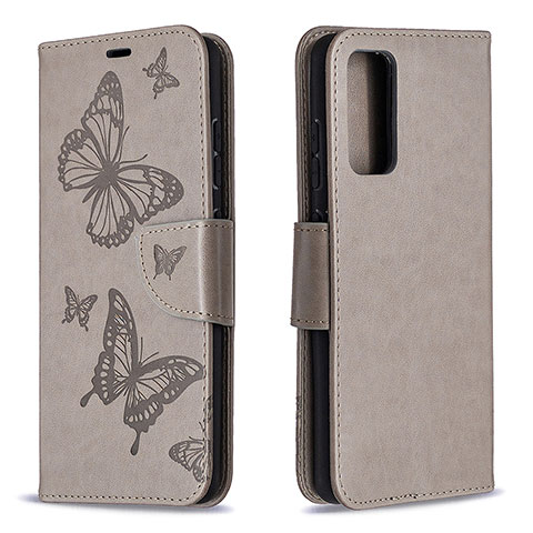 Coque Portefeuille Papillon Livre Cuir Etui Clapet B01F pour Samsung Galaxy S20 FE 5G Gris