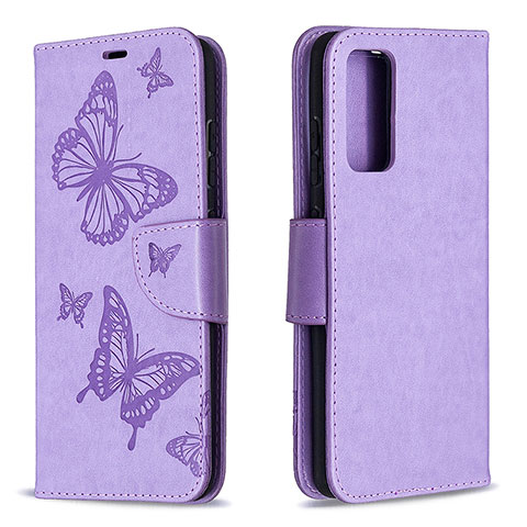 Coque Portefeuille Papillon Livre Cuir Etui Clapet B01F pour Samsung Galaxy S20 FE 5G Violet Clair