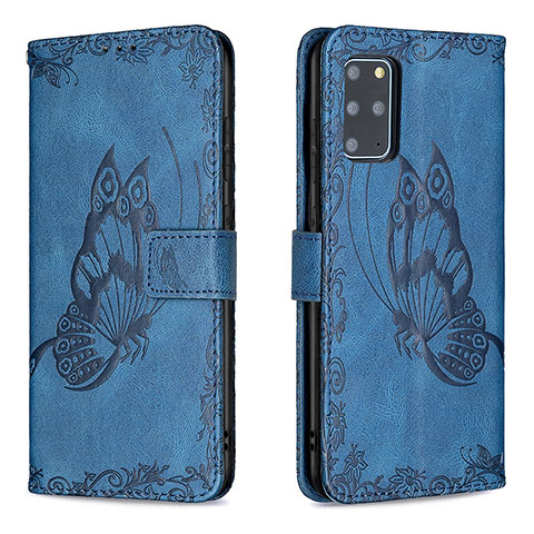 Coque Portefeuille Papillon Livre Cuir Etui Clapet B02F pour Samsung Galaxy S20 Plus 5G Bleu