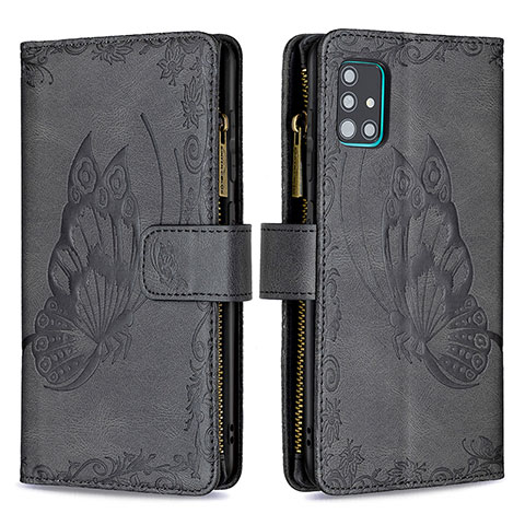 Coque Portefeuille Papillon Livre Cuir Etui Clapet B03F pour Samsung Galaxy A51 4G Noir