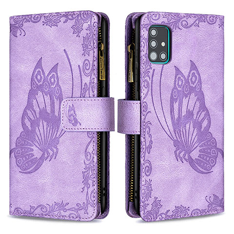 Coque Portefeuille Papillon Livre Cuir Etui Clapet B03F pour Samsung Galaxy A51 4G Violet Clair