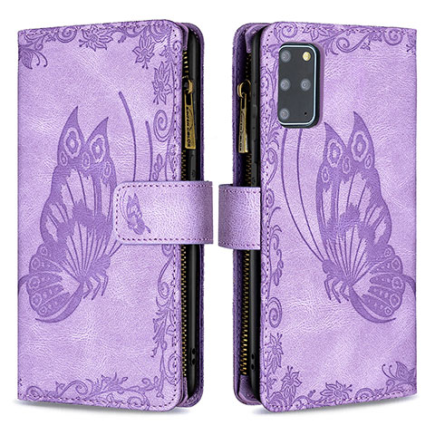 Coque Portefeuille Papillon Livre Cuir Etui Clapet B03F pour Samsung Galaxy S20 Plus Violet Clair