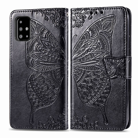 Coque Portefeuille Papillon Livre Cuir Etui Clapet pour Samsung Galaxy A71 4G A715 Noir