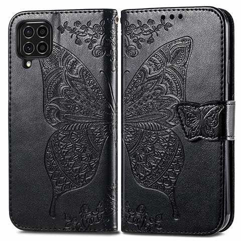Coque Portefeuille Papillon Livre Cuir Etui Clapet pour Samsung Galaxy M62 4G Noir
