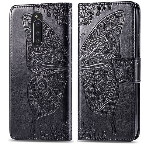 Coque Portefeuille Papillon Livre Cuir Etui Clapet pour Sony Xperia 1 Noir