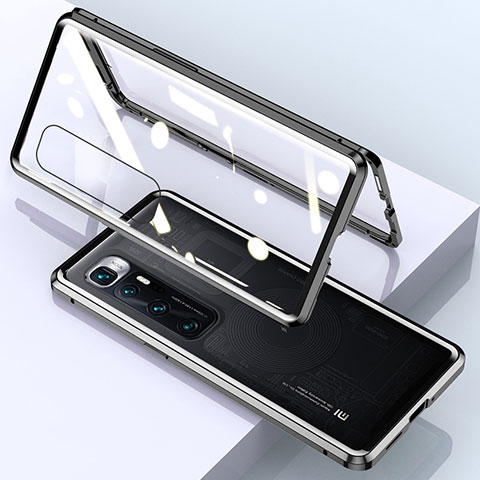 Coque Rebord Bumper Luxe Aluminum Metal Miroir 360 Degres Housse Etui Aimant M01 pour Xiaomi Mi 10 Ultra Noir