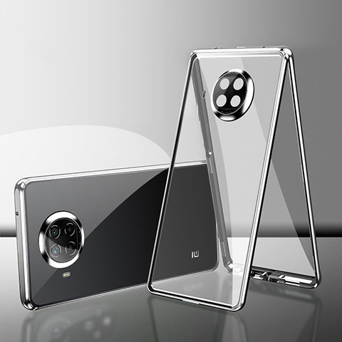 Coque Rebord Bumper Luxe Aluminum Metal Miroir 360 Degres Housse Etui Aimant P01 pour Xiaomi Mi 10T Lite 5G Argent