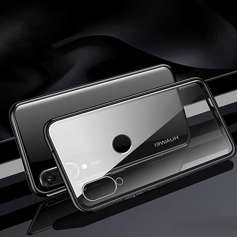 Coque Rebord Bumper Luxe Aluminum Metal Miroir 360 Degres Housse Etui Aimant T04 pour Huawei Nova 4e Noir