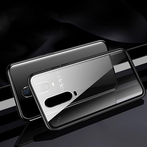 Coque Rebord Bumper Luxe Aluminum Metal Miroir 360 Degres Housse Etui Aimant T06 pour Oppo RX17 Pro Noir