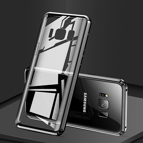 Coque Rebord Bumper Luxe Aluminum Metal Miroir 360 Degres Housse Etui pour Samsung Galaxy S8 Noir